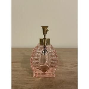 VTG Rare Design 3.5” I W Rice Pink Square Perfume Bottle Atomizer READ